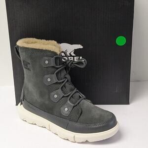 Sorel Explorer II Joan Waterproof Winter Boots, Grey Suede, Women's 8 M